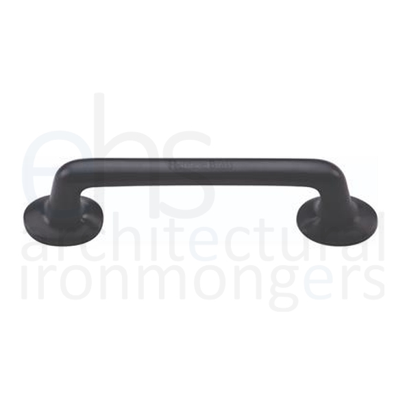 C0376 96-BKMT • 096 x 127 x 32mm • Matt Black • Heritage Brass Traditional Cabinet Pull Handle